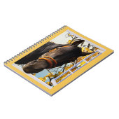 Nieuwsgierig paard dat door het keukenvenster kijk notitieboek (Linkerzijde)