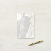 Nieuwsgierig paard dat door het keukenvenster kijk post-it® notes (Op bureau)