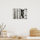 Nieuwsgierig paard poster (Keuken)