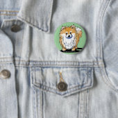 Nieuwsgierig Pommeren Ronde Button 5,7 Cm (In situ)