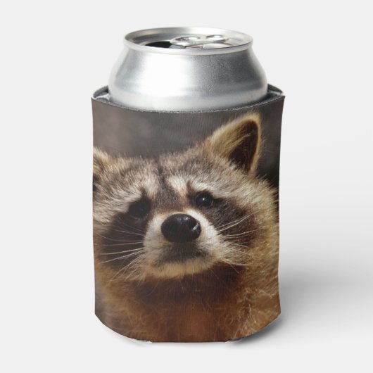 nieuwsgierig Raccoon Blikjeskoeler (Blikje Voorkant)