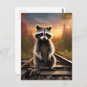 nieuwsgierig Raccoon Briefkaart (Voorkant / Achterkant)