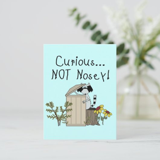 nieuwsgierig Raccoon Briefkaart (Staand voorkant)