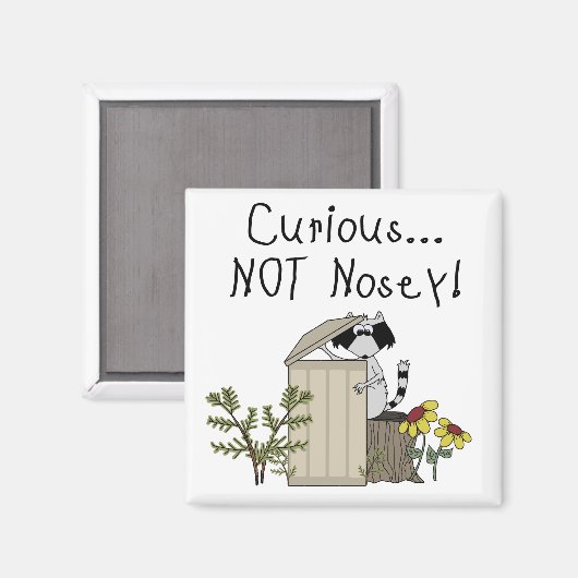 nieuwsgierig Raccoon Magneet (Voorkant / Achterkant)