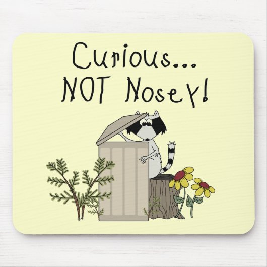 nieuwsgierig Raccoon Muismat (Voorkant)