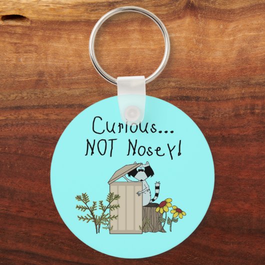 nieuwsgierig Raccoon Sleutelhanger (Voorkant)