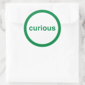 nieuwsgierig ronde sticker (Tas)
