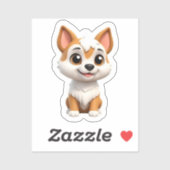 Nieuwsgierig Shiba Puppy Sticker (Vel)