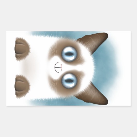 nieuwsgierig Siamese Kitten Rechthoekige Sticker (Voorkant)