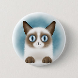 nieuwsgierig Siamese Kitten Ronde Button 5,7 Cm