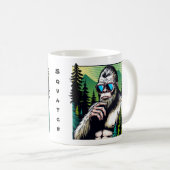 Nieuwsgierig Squatch met Zonnebril Koffiemok (Voorkant rechts)