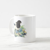 Nieuwsgierig Waterverf Magpie Bird Art Koffiemok (Voorkant links)