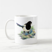 Nieuwsgierig Waterverf Magpie Bird Art Koffiemok (Links)