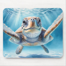 Nieuwsgierig Zee Turtle Mousepad Muismat