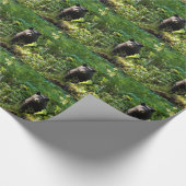 Nieuwsgierig zwart Beer Cadeaupapier (Hoek)