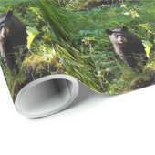 Nieuwsgierig zwart Beer Cadeaupapier (Rol Hoek)