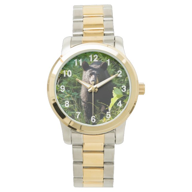 Nieuwsgierig zwart Beer Horloge (Voorkant)