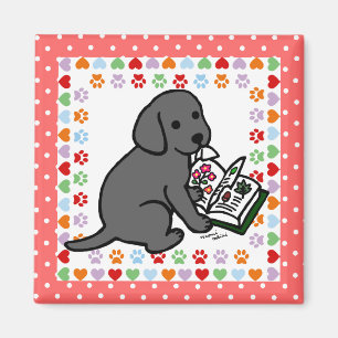 Nieuwsgierig zwart labrador puppy magneet