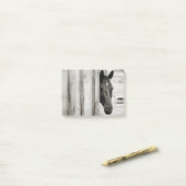 Nieuwsgierig zwart paard post-it® notes (Op bureau)