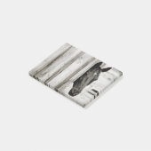 Nieuwsgierig zwart paard post-it® notes (Schuin)