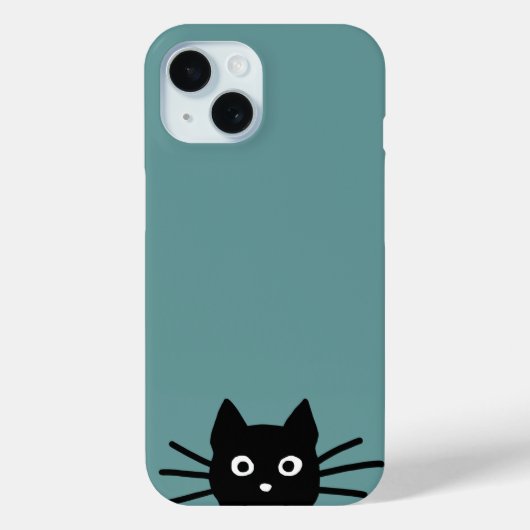 Nieuwsgierig Zwarte Kat | Funny Feline Case-Mate iPhone Case (Achterkant)