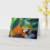 Nieuwsgierige Ara Kaart (Gele Bloem)