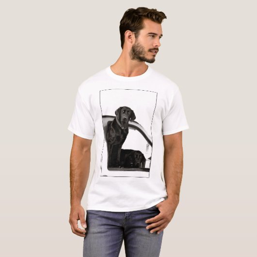 Nieuwsgierige Black Labs Mannen T-shirts (Voorkant volledig)