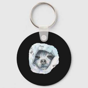Nieuwsgierige blik - Originele aquarel sticker Sleutelhanger