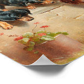Nieuwsgierige dashondpuppy's | Carl Reichert Poster (Hoek)