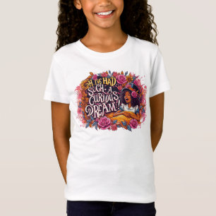 Nieuwsgierige Droom Alice Wonderland Zwart T-shirt