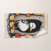 Nieuwsgierige eendjes en herfstbladeren Patroonont Bad Handdoek (Handdoek)