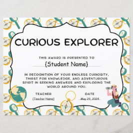 Nieuwsgierige Explorer Student Recognition Award