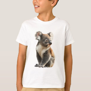 Nieuwsgierige Fluffy Koala Beer Natuurleven Kinder T-shirt