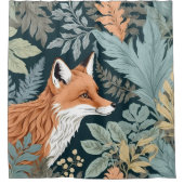 Nieuwsgierige Fox Fern laat William Morris inspire Douchegordijn (Voorkant)