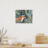 Nieuwsgierige Fox Fern laat William Morris inspire Poster (Keuken)