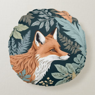 Nieuwsgierige Fox Fern laat William Morris inspire Rond Kussen