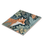 Nieuwsgierige Fox Fern laat William Morris inspire Tegeltje (Zijkant)