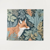 Nieuwsgierige Fox Fern laat William Morris inspire Wandkleed (Voorkant (horizontaal))