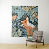 Nieuwsgierige Fox Fern laat William Morris inspire Wandkleed (In situ)