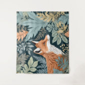 Nieuwsgierige Fox Fern laat William Morris inspire Wandkleed (Voorkant)