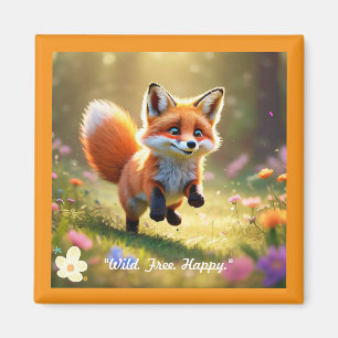 Nieuwsgierige Fox Kit Magneet