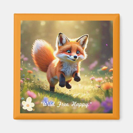 Nieuwsgierige Fox Kit Magneet (Voorkant)