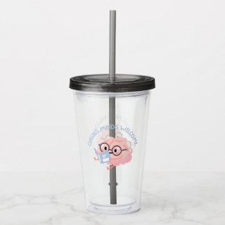 Nieuwsgierige geesten welkom Slim leesbrein Acryl Drinkbeker