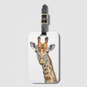 Nieuwsgierige Giraffe met Blue Confetti Sky Bagagelabel (Voorkant (verticaal))