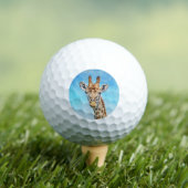Nieuwsgierige Giraffe met Blue Confetti Sky Golfballen (Insitu Shirt)