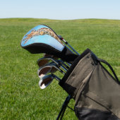 Nieuwsgierige Giraffe met Blue Confetti Sky Golfheadcover (Insitu)