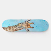 Nieuwsgierige Giraffe met Blue Confetti Sky Persoonlijk Skateboard (Horizontaal)