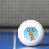 Nieuwsgierige Giraffe met Blue Confetti Sky Pingpongbal (Net)