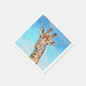 Nieuwsgierige Giraffe met Blue Confetti Sky Servet (Hoek)