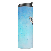 Nieuwsgierige Giraffe met Blue Confetti Sky Thermosbeker (Gedraaid links)